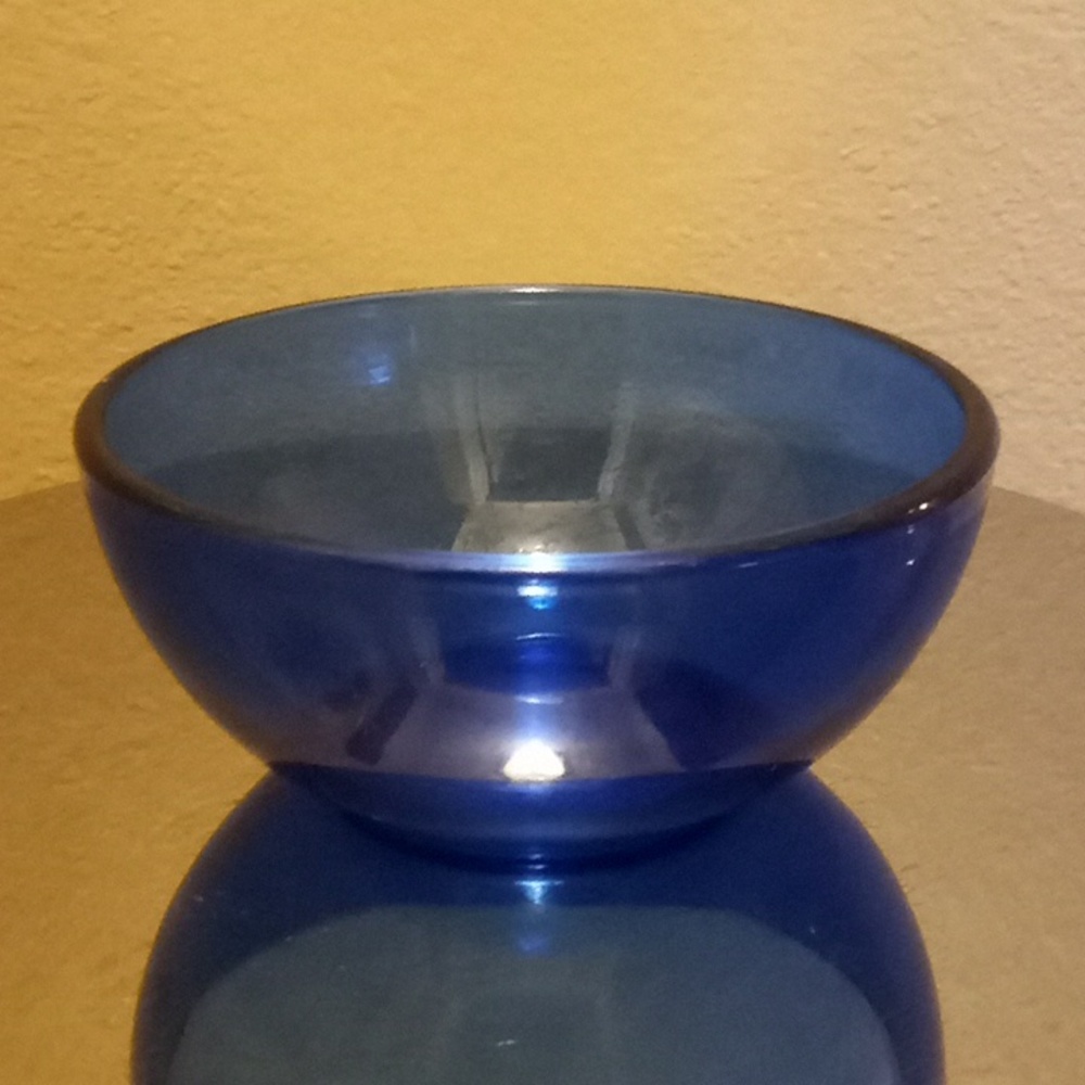 VTG- Cobalt Blue Cereal Glass Bowl